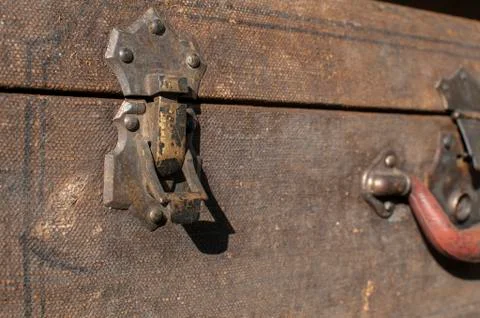 Suitcase latch lock closeup Stock Photos