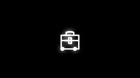 Suitcase Line Icon Animation Loop Black Background Stock Footage 337927550