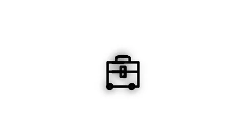 Suitcase Line Icon Animation Loop White Background Stock Footage 337927551
