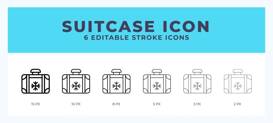 Suitcase line icon illustrations with editable strokes. Stock Illustration