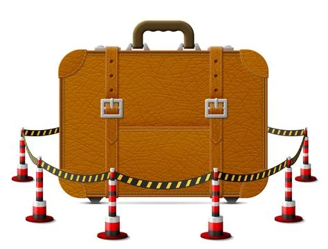 Suitcase located in restricted area Stock Illustration