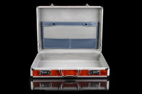 The suitcase is locked with a code for valuables. A trunk for transporting pe Foto stock