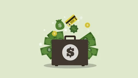 Suitcase With Money Background Stock Footage 288529314