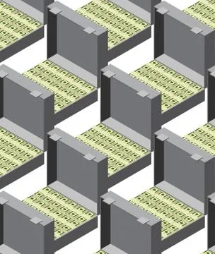 Suitcase of money seamless  pattern Illustrazione stock