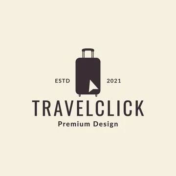 Suitcase with mouse cursor logo design vector graphic symbol icon sign illu.. Illustrazione stock