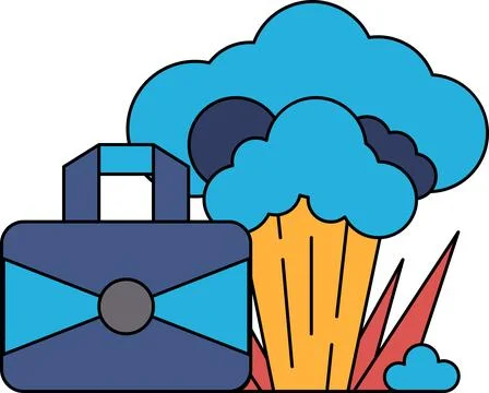 A suitcase is next to a cloud of smoke Stock Illustration