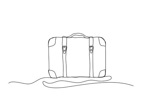 Suitcase. One line drawing animation with alpha channel. Stock Illustration