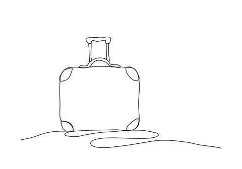 Suitcase. One line drawing animation with alpha channel. Stock Illustration