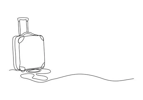 Suitcase. One line drawing animation with alpha channel. Stock Illustration