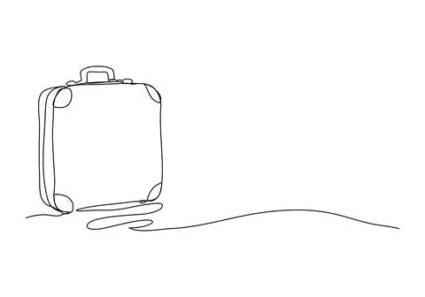 Suitcase. One line drawing animation with alpha channel. Stock Illustration