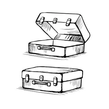 Suitcase is open and closed Stock Illustration