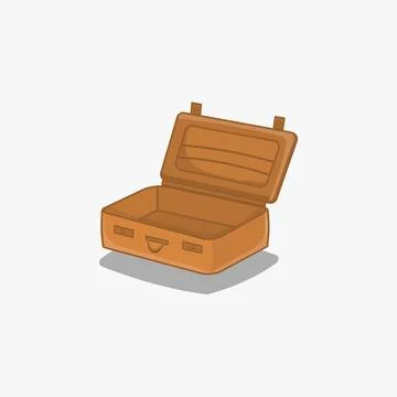 Suitcase Open Empty Simple Cartoon Illustration. Stock Illustration