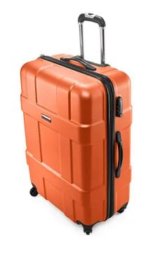 Suitcase with opened handle Stock Photos