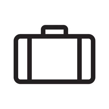Suitcase outline icon. Vector graphics Stock Illustration
