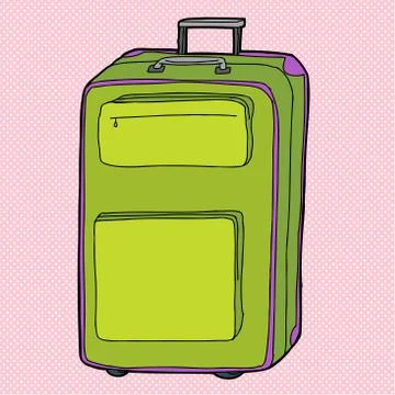 Suitcase over pink background Stock Illustration
