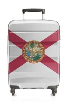 Suitcase painted into US state flag series - Florida Foto stock