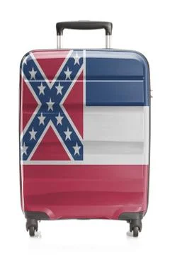 Suitcase painted into US state flag series - Mississippi Stock Photos