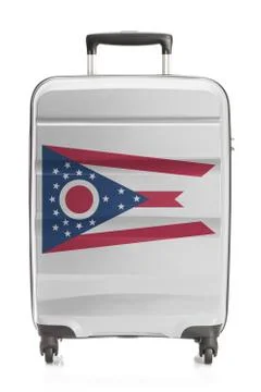 Suitcase painted into US state flag series - Ohio 写真素材