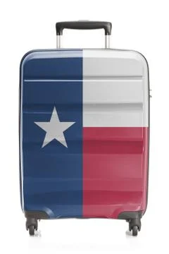 Suitcase painted into US state flag series - Texas 스톡 사진