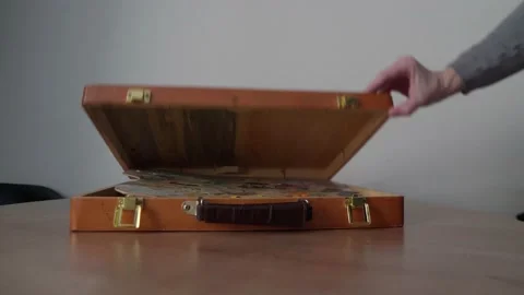 The suitcase for paints is closed Stock Footage 169835268