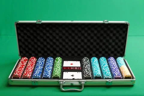 Suitcase for poker Stock Photos