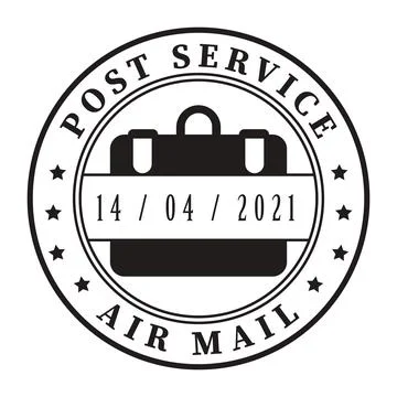 Suitcase postage seal Illustration