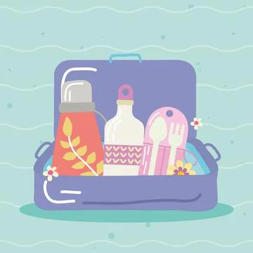 Suitcase with reusable elements Illustrazione stock
