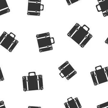 Suitcase seamless pattern background. Business flat vector illustration. Case Stock Illustration