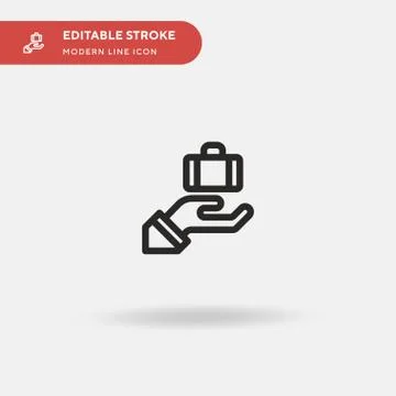 Suitcase Simple vector icon. Illustration symbol design template for web mobi Stock Illustration