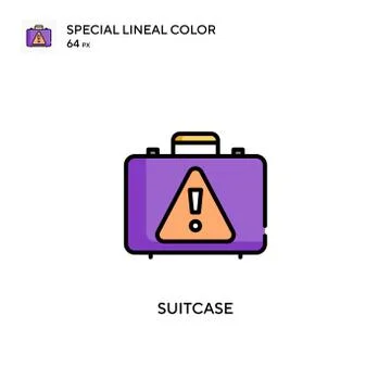 Suitcase Special lineal color icon. Illustration symbol design template for w Stock Illustration