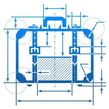 Suitcase symbol with dimension lines Stock Illustration