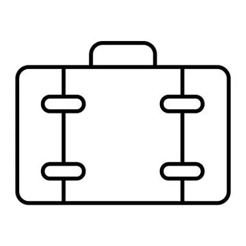 Suitcase thin line icon. Luggage with boat vector illustration isolated on white Stock Illustration