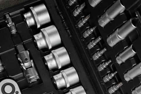 Suitcase with tools and bits for manual work Stock Photos