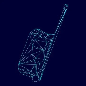 Suitcase for travel low poly triangulation triangulated polygonal electric cy Ilustración de archivo