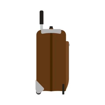 Suitcase travel side view vector icon. Baggage vacation bag isolated white. J Stock Illustration