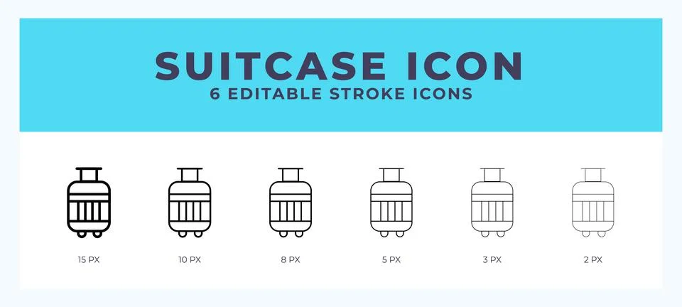 Suitcase vector icon for web and app. Editable stroke vector illustration Stock Illustration