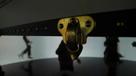 A suitcase with video wall. Video stock 62063941