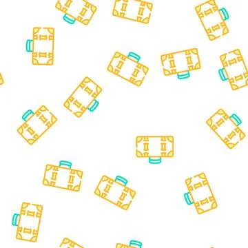 Suitcase vintage vector seamless pattern color Illustrazione stock