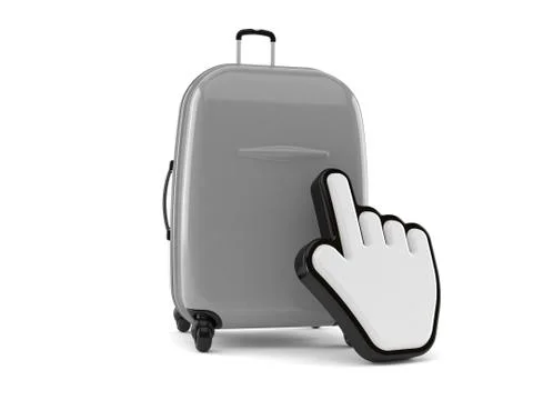 Suitcase with web cursor Stock Illustration