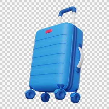 Suitcase on wheels 3D render icon Stock Illustration