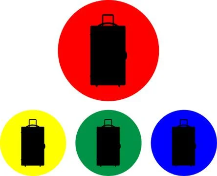Suitcase on wheels icon set Stock Illustration