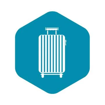 Suitcase on wheels icon, simple style Illustration