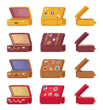 Suitcases with Memory Cards Symbols of Countries Stock Illustration