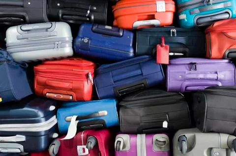 Suitcases stacked Stock Photos