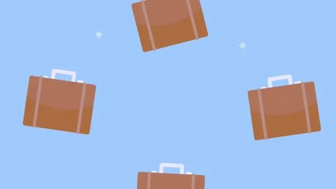 Suitcases travel pattern background animation Stock Footage 171273309