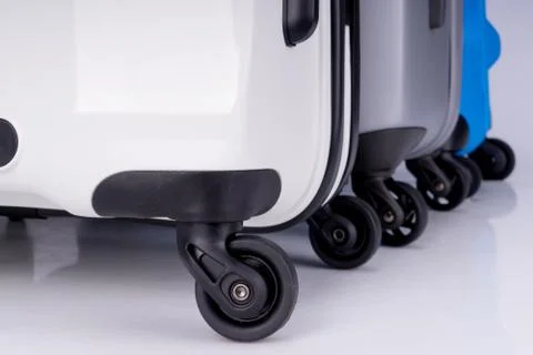 Suitcases on wheels Stock Photos