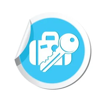 Suitecase AND key BLUE LABEL Stock Illustration
