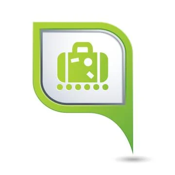 Suitecase GREEN pointer Stock Illustration