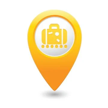 Suitecase MAP pointer yellow Illustrazione stock