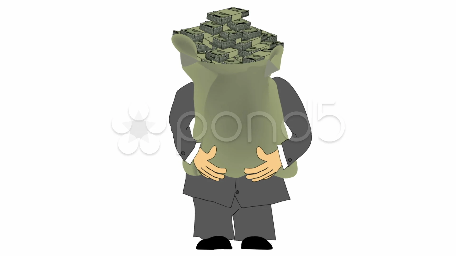 Man Holding Bag Full Of Money Concept Of Stock Footage SBV